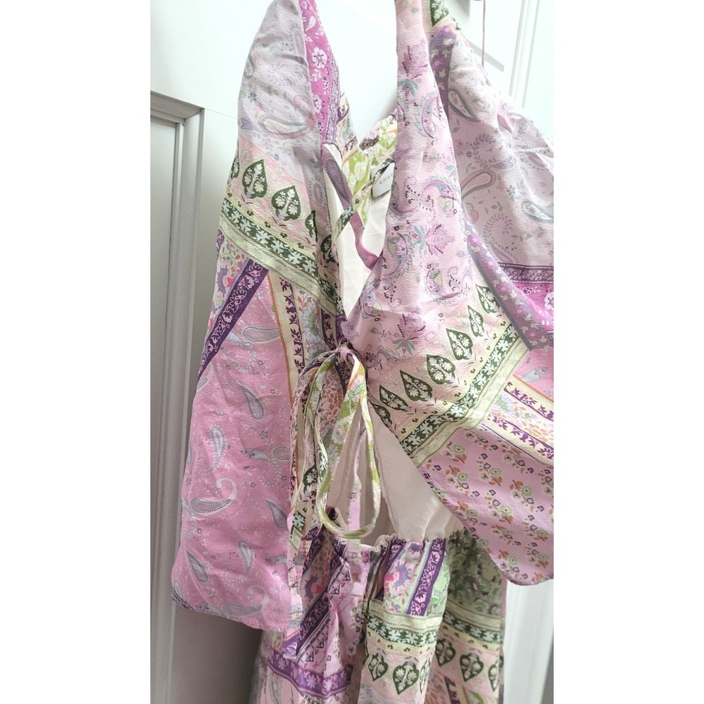 Amanda Uprichard Women's 100% Silk Paisley Print Tiered Mini Dress - Small - Picture 4 of 7